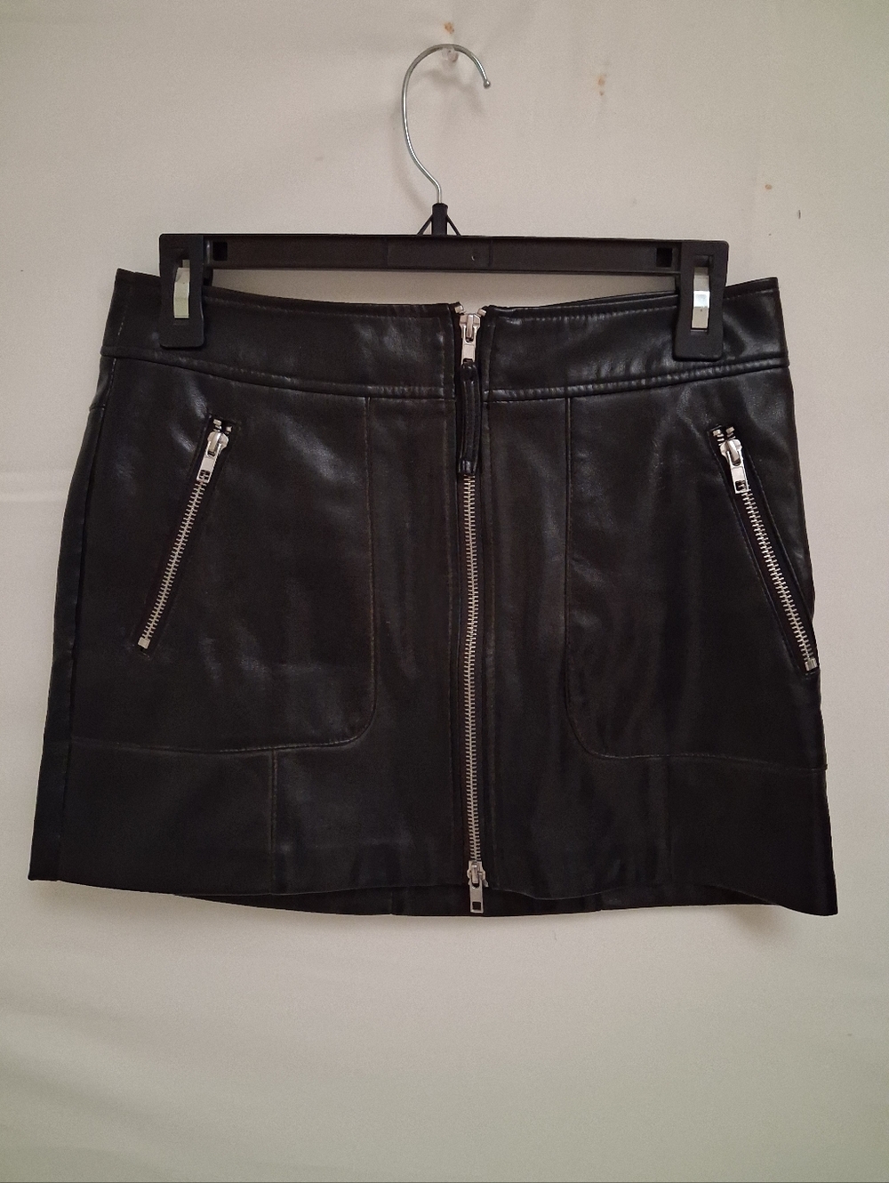 Steven Madden Black Faux Leather Mini Skirt